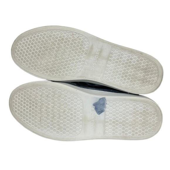 J Slides Lacee Sneaker Leather Leopard Snake Print Silver Black Size 10 Low Top - Picture 12 of 13